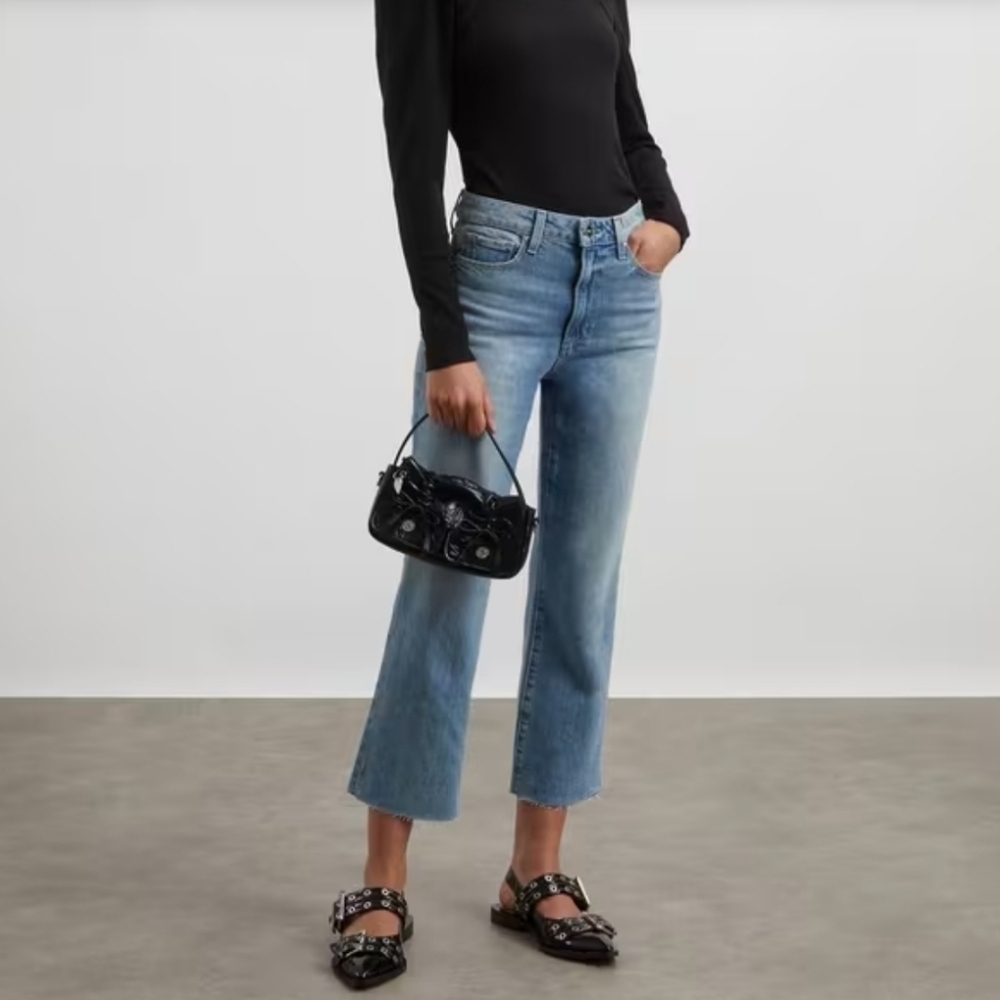 NWT PAIGE Courtney Raw Hem Vintage Denim In La Rambla Wash Size 23 - Picture 1 of 13